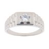 Silver Cubic Zirconia Signet Ring by Icesia