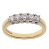 18ct Yellow Gold 0.40ct Brilliant Cut Diamond Five Stone Ring