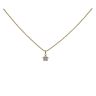 14ct Yellow Gold Child's Cubic Zirconia Flower Pendant & Chain
