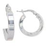 Silver Patterned Hoop Earrings by Icesia