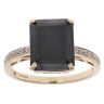 9ct Yellow Gold Created Sapphire And Cubic Zirconia Ring