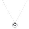 9ct White Gold Cubic Zirconia Black And White Pendant And Chain 18"