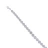 Silver Cubic Zirconia Flower Cluster 8" Bracelet by Icesia
