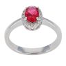 Silver Cubic Zirconia And Red Cluster Ring by Icesia
