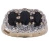 9ct Yellow Gold 0.10ct Diamond and Sapphire Cluster Ring
