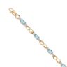 9ct Yellow Gold 0.20ct Diamond and Blue Topaz Bracelet 7"