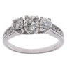 18ct White Gold 1.00ct Brilliant Cut Diamond Trilogy Ring