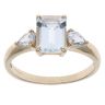 9ct Yellow Gold Blue Prasiolite Three Stone Ring