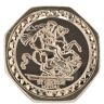 9ct Yellow Gold Patterned St George Coin Ring