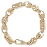 9ct Yellow Gold Patterned Stars and Bars Tulip Bracelet 7.5"