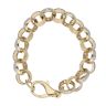 9ct Yellow Gold Patterned Cubic Zirconia Belcher Bracelet 8.5"