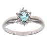 18ct White Gold 0.05ct Diamond and Green Tourmaline Cluster Ring