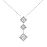18ct White Gold 1.10ct Princess And Brilliant Cut Diamond Pendant And Chain 18"