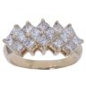 14ct Yellow Gold 2.25ct Princess Cut Diamond Cluster Ring