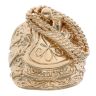 9ct Yellow Gold Patterned Saddle Ring
