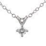 9ct White Gold 0.10ct Diamond Solitaire Pendant and Chain 18"