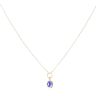 14ct Yellow Gold Children's Blue Eye Pendant And Chain 16"