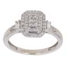 9ct White Gold 0.25ct Brilliant And Baguette Cut Diamond Cluster Ring