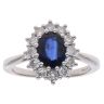 18ct White Gold 0.55ct Brilliant Cut Diamond and Sapphire Cluster Ring