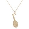 9ct Yellow Gold Tennis Racket Pendant and Chain 18"
