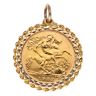 9ct Yellow Gold 1982 Elizabeth II Decimal Portrait Half Sovereign Coin Pendant