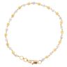 22ct Yellow And White Gold Diamond Cut Bead Bracelet 7"