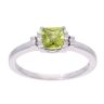9ct White Gold Created Peridot And Diamond Ring