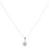Silver Cubic Zirconia Cluster Pendant And Chain 18" by Icesia