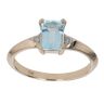 9ct Yellow Gold 0.02ct Diamond And Created Topaz Single Stone Ring