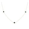 9ct Yellow Gold Malachite Petal Necklace 16"