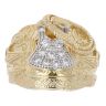 9ct Yellow Gold Cubic Zirconia Saddle Ring