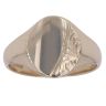 9ct Yellow Gold Patterned and Plain Signet Ring