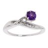 9ct White Gold Created Amethyst and Diamond Dress Ring