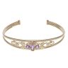 9ct Yellow Gold Amethyst Three Stone Ring