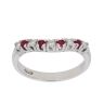 18ct White Gold 0.15ct Brilliant Cut Diamond and Ruby Wishbone Ring