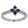 18ct White Gold 0.06ct Brilliant Cut Diamond and Sapphire Cluster Ring