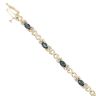 9ct Yellow Gold 0.10ct Diamond And Sapphire Bracelet 7"
