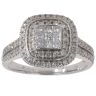 18ct White Gold 1.00ct Princess And Brilliant Cut Diamond Cluster Ring