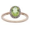 9ct Yellow Gold 0.08ct Brilliant Cut Diamond and Peridot Cluster Ring