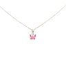 14ct Yellow Gold Pink Enamel Butterfly Pendant