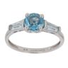 9ct White Gold Blue Gemstone Solitaire Ring