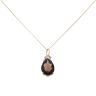 18ct White Gold 0.02ct Diamond and Smoky Quartz Pendant and Chain 18"