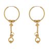 22ct Yellow Gold Long Ball Dropper Hoop Earrings