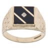 9ct Yellow Gold 0.01ct Diamond and Onyx Signet Ring