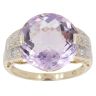 9ct Yellow Gold 0.10ct Diamond and Amethyst Solitaire Ring