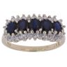 9ct Yellow Gold 0.15ct Diamond and Sapphire Five Stone Ring