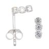 Silver Cubic Zirconia Drop Stud Earrings By Icesia