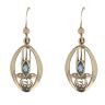 9ct Yellow Gold Blue Topaz Rennie Mac Drop Earrings