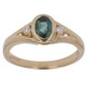 18ct Yellow Gold 0.05ct Diamond and Green Gemstone Ring