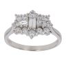 18ct White Gold 1.20ct Baguette and Brilliant Cut Diamond Cluster Ring